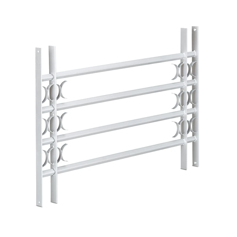 Relaxdays Burglary Protection Window Grill, Pull-Out, Galvanized Steel, 600 x 1000-1500 mm, Security Bars, Grey