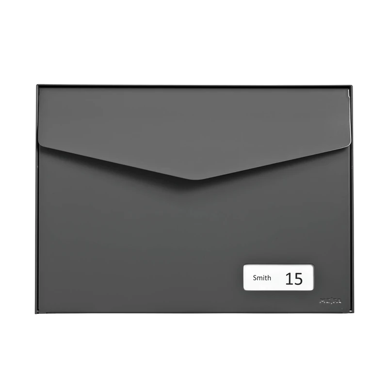 Renz MEFA 113522DE Letterbox with Name Tag Basalt Grey Post Box with Security Lock Size 312 x 430 x 178 mm
