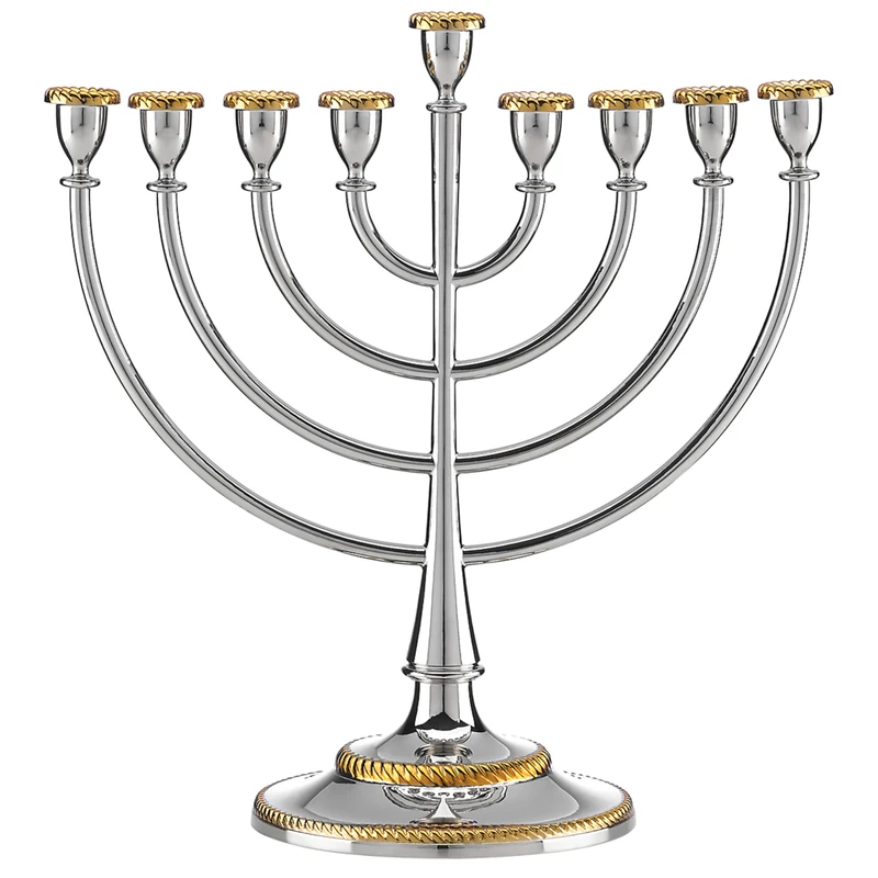 Reed & Barton Roseland Menorah, Nickel, Metallic, 6.3 LB