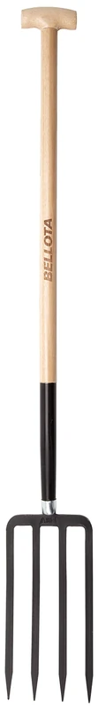 Bellota 911-4 mm 9114M-Garden Fork with Crutch Handle for Ground Preparation, Black, Grey, Brown