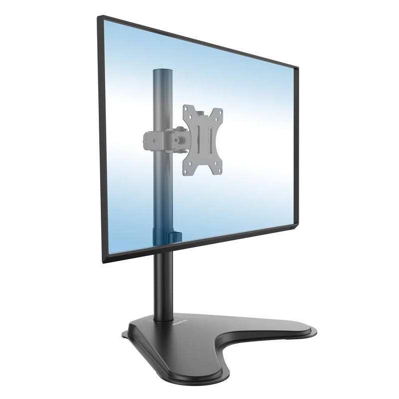 Mount-It! Free Standing Monitor Stand for Desktops | Single Monitor Mount | VESA 75 100 Compatible Displays | Height Adjustable Tilt Swivel Rotating | Fits 21.5 23 24 27 28 29 32 Inch Screens