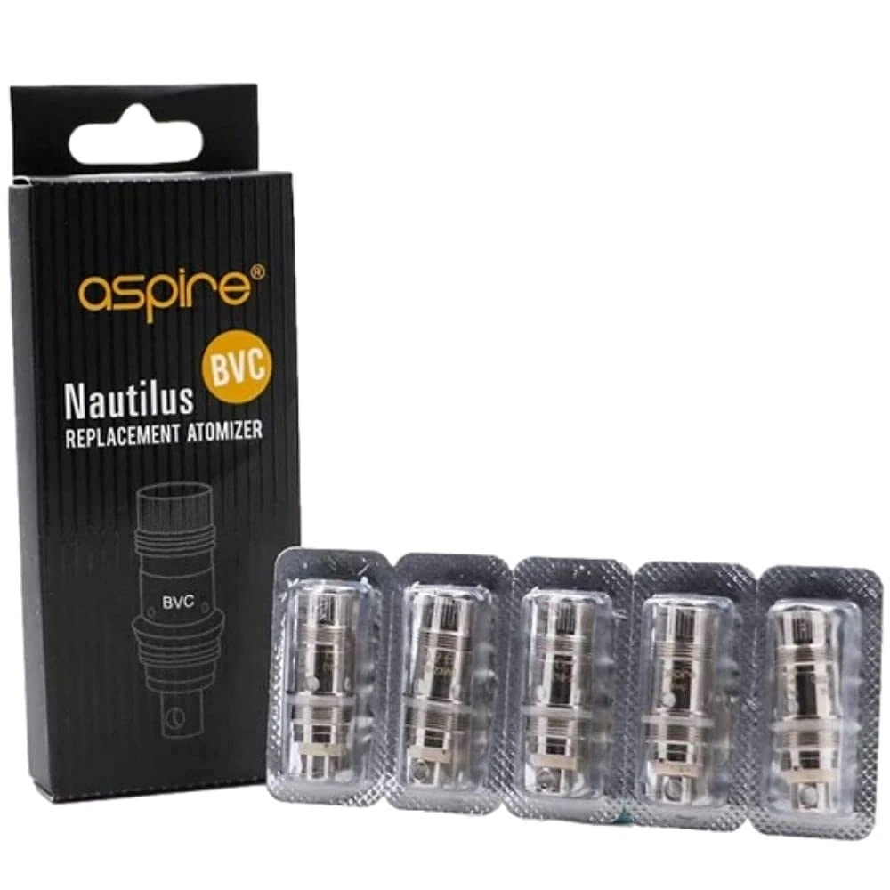 Aspire Nautilus BVC Replacement Coils, 0.7 Ohm, Enhanced Flavor and Longevity, MTL Vaping, Works with Nautilus, Mini, 2, AIO, Triton Mini, K3, Aspire Vaping Coils, Pack of 5, No Nicotine