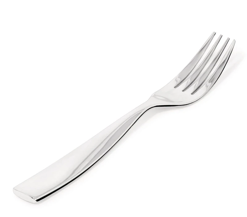 Alessi MW03/2 Dressed table fork in 18/10 stainless steel mirror polished with relief decoration, Set of 6