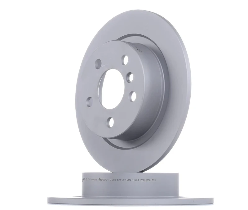 Bosch BD2413 Brake Disc Set - 280 mm Solid High-Carbon Discs - Rear Axle - ECE-R90 Certified - Great Cooling and Advanced Corrosion Protection - 1 Set of 2 Discs