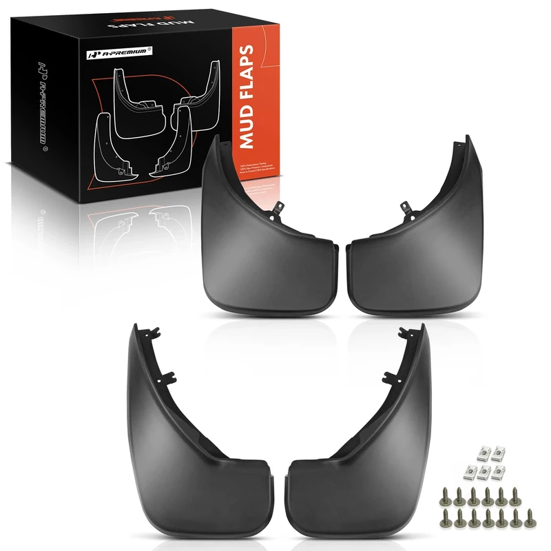 A-Premium Set of 4PCS Mud Flaps Splash Guards Mudguards Mudflaps with Hardware Kits Accessory Compatible with Land Rover Range Rover 2006-2013 Sport Utility, Front and Rear (Driver & Passenger Sides)