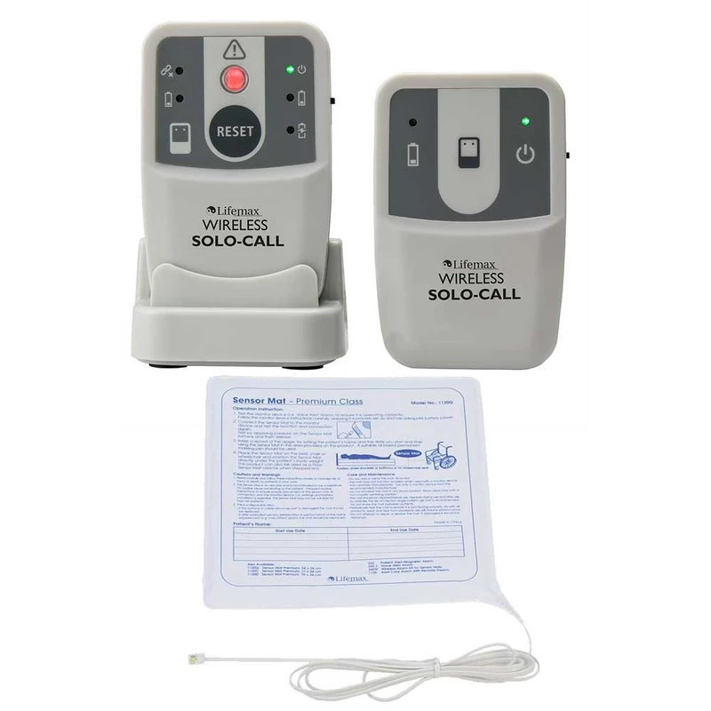 Solo Call Chair Sensor/Alarm Kit Complete Set with Mat
