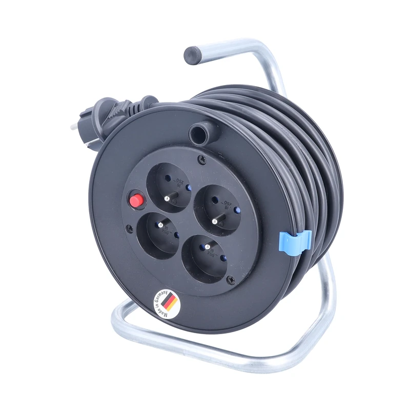 AS – Schwabe 810180 Compact Electric Cable Reel 4 sockets Cable 15 m 250 V/16 A