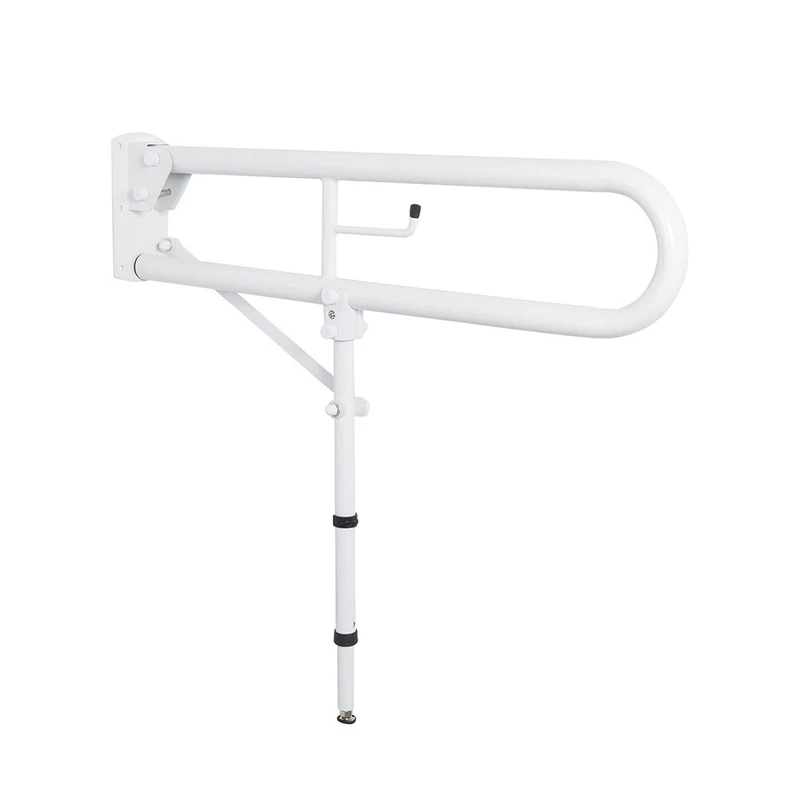NRS Healthcare Lift and Lock Folding Support Rail with Leg N85511 for Bathroom Safety