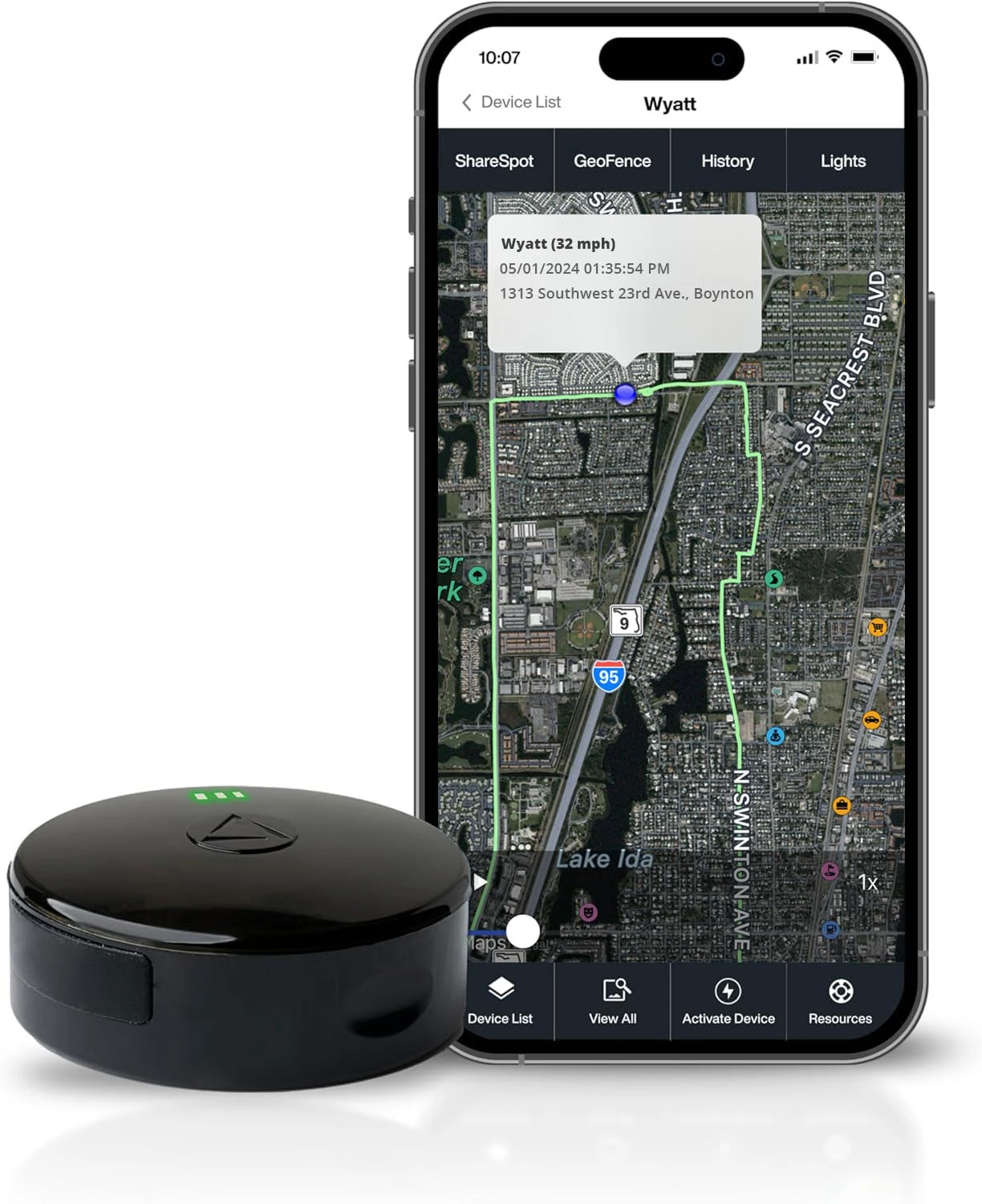 LandAirSea 54 GPS Tracker – Car Tracker Device For Vehicles, Real-Time Global Asset & Fleet Tracking. Compact Mini Tracker, Easy To Use, Discreet Magnetic Mount, Waterproof. Subscription Required