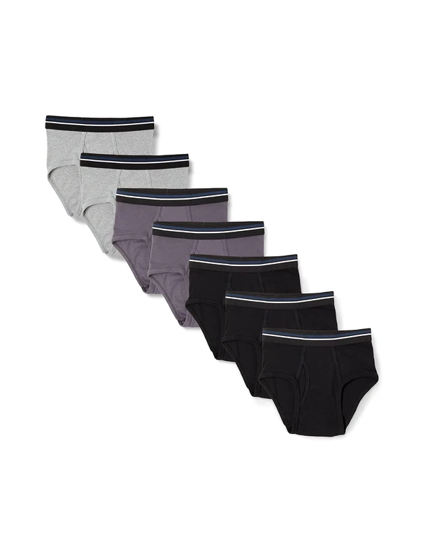 Amazon Essentials Men's Tag-Free Cotton Briefs - Pack of 7, L
