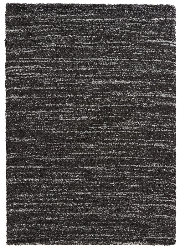 Mint Rugs Delight High Pile Living Room Rug Soft Fluffy Long Pile Shaggy Flokati Boho Striped Design Mottled for Children's Room Bedroom Kitchen Hallway Dark Grey 120 x 170 cm