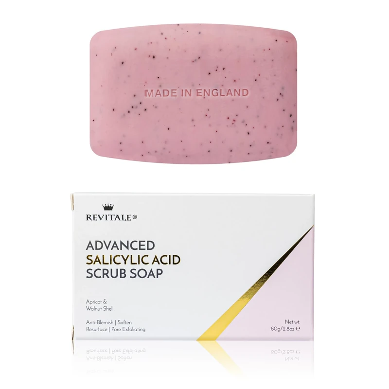 Revitale Advanced BHA Salicylic Acid Scrub Soap – Exfoliating Bar for Face & Body, Deep Pore Cleanser, Anti-Blemish, Skin Softening