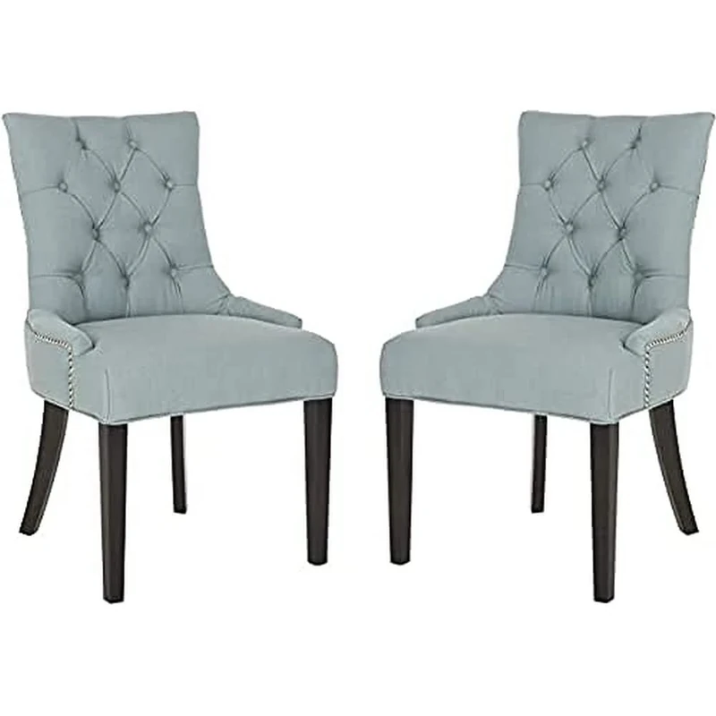 Safavieh Set of 2 Contemporary Upholstered Chairs, in Sky Blue