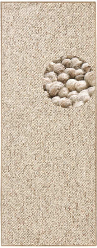 BT Carpet Wolly Runner - Living Room Rug Flat Weave Short Pile Wool Look Wool Skandi Look Dining Room Living Room Children's Room Bedroom - Cream, 80 x 300 cm