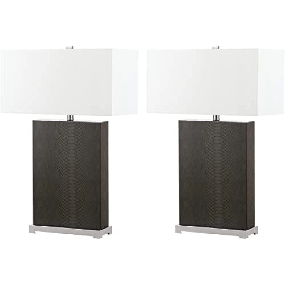 SAFAVIEH Modern Metal Table Lamps - Set of 2, in Grey