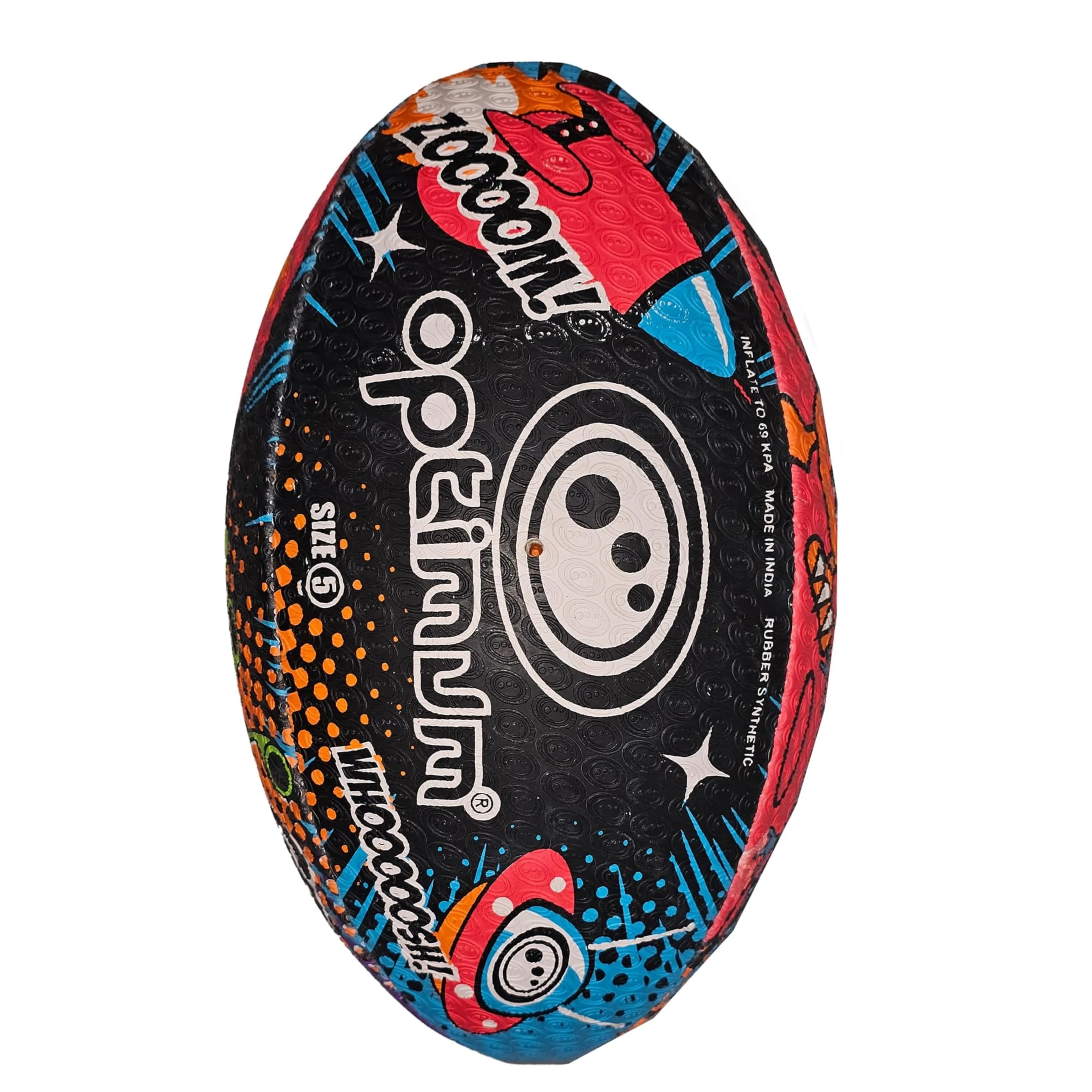 Optimum Space Monster Midi Rugby Ball Balance and Precision for Top Performance in Training and Gameplay - 2-Ply 410g Ball - Ideal for Accurate Handling and Kicking