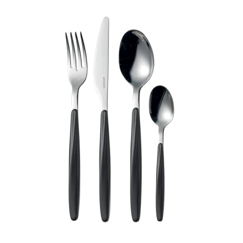 Guzzini Black 24 Piece Cutlery Set My Fusion,16.8x7.5x25.5 cm