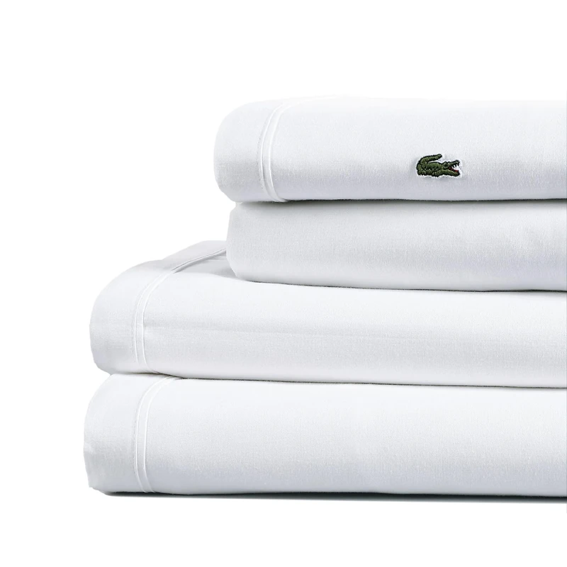Lacoste Sheet Set, White, Twin