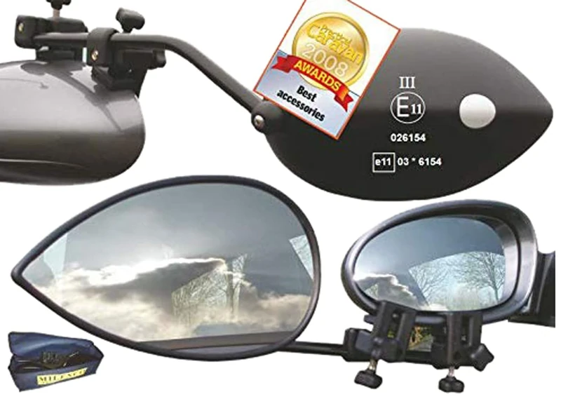 Milenco 1601 Aero Flat Universal Mirror, black, 155.0 mm*431.0 mm*146.0 mm