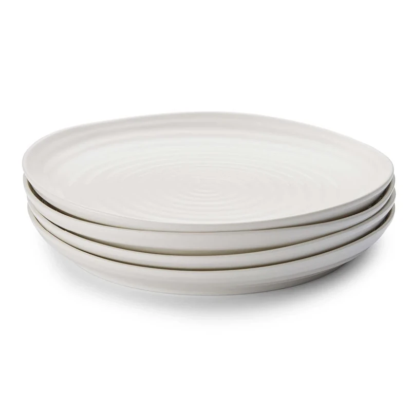 Sophie Conran for Portmeirion 4" Coupe Plate White Set of 4, 27 cm