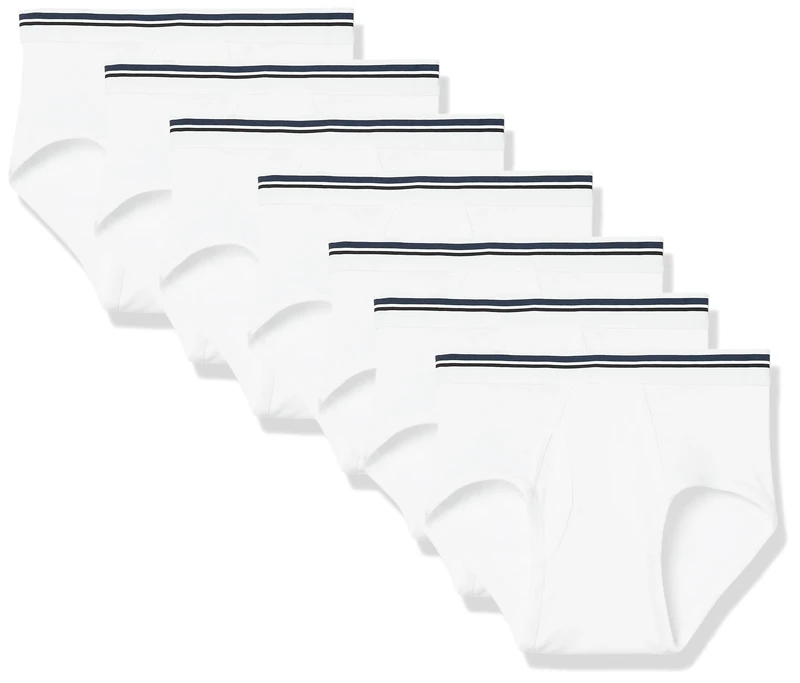 Amazon Essentials Tag-Free Briefs - Pack of 7, White 3X-Large
