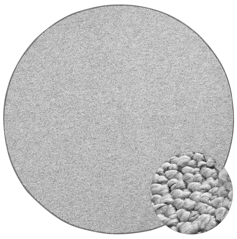 BT Carpet Wolly Round Rug - Living Room Rug Flat Weave Short Pile Wool Look Wool Skandi Look Dining Room Living Room Children's Room Bedroom - Cream, 133 cm
