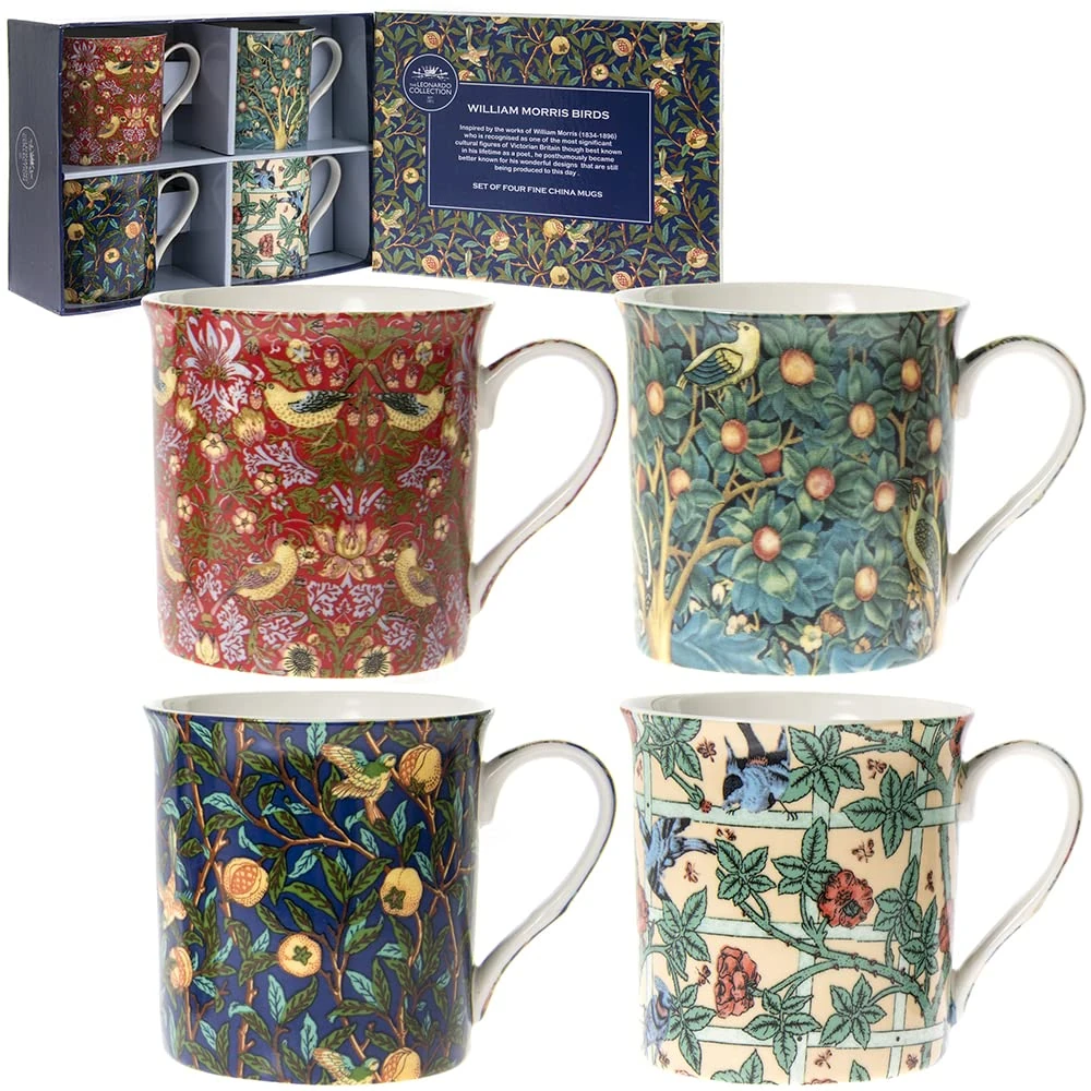 Ceramic Mug | William Morris | Set of 4-12x8x9 cm