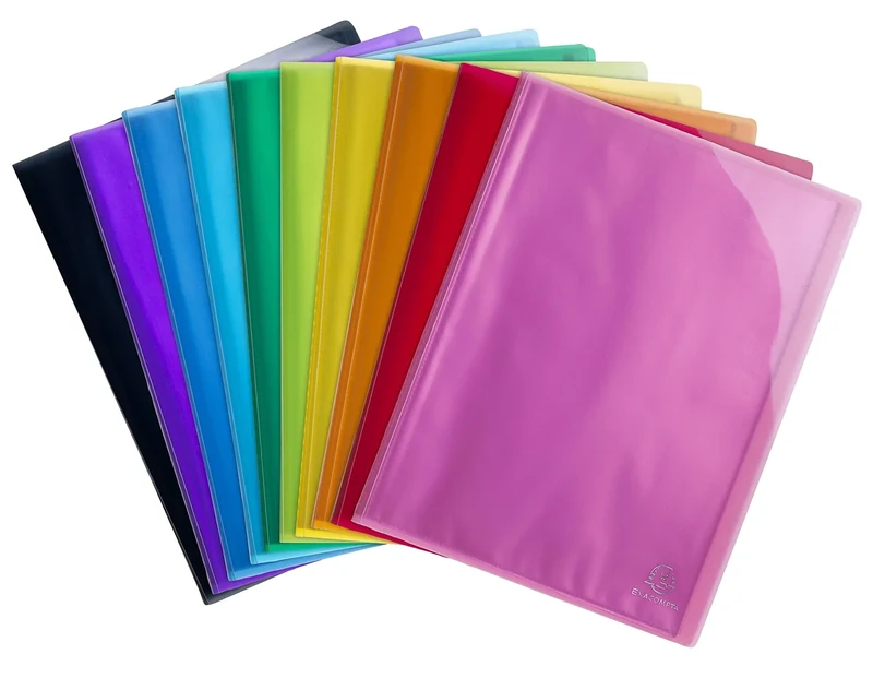 Exacompta - Ref 85670E - Iderama Collection - Semi-Rigid Display Book - 240 x 320mm in Size, Suitable for A4 Documents, 20 Pockets - Assorted Colours (Pack of 20)