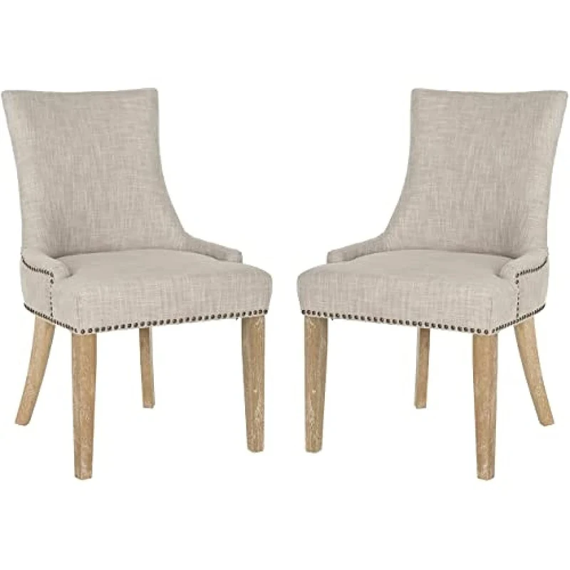 Safavieh Set of 2 Wooden Dining Chairs, in Grey