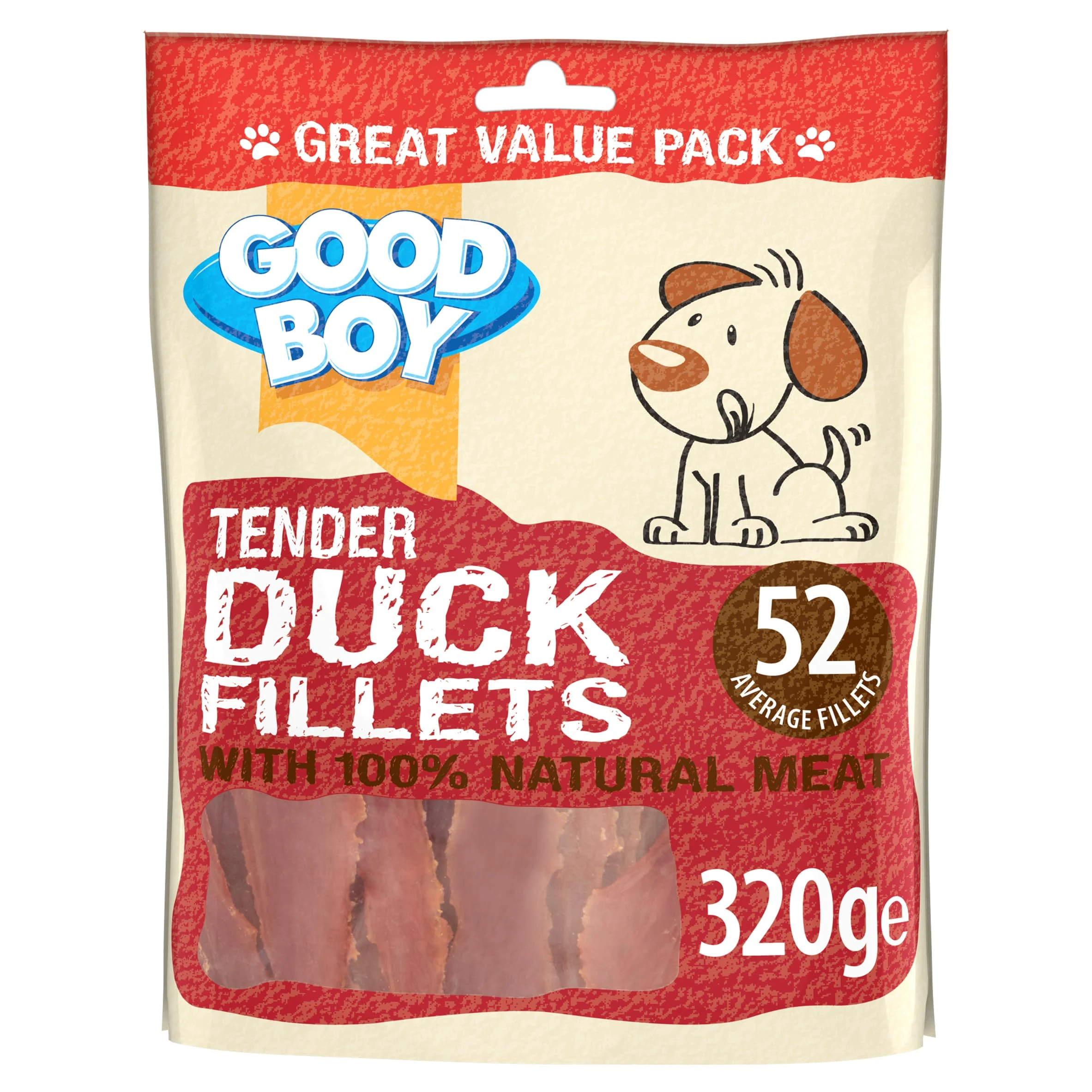 Good Boy - Tender Duck Fillets - Dog Treats - Made With 100% Natural Duck Breast Meat - 320 Grams - Low Fat Dog Treats, 320 g (Pack of 3)