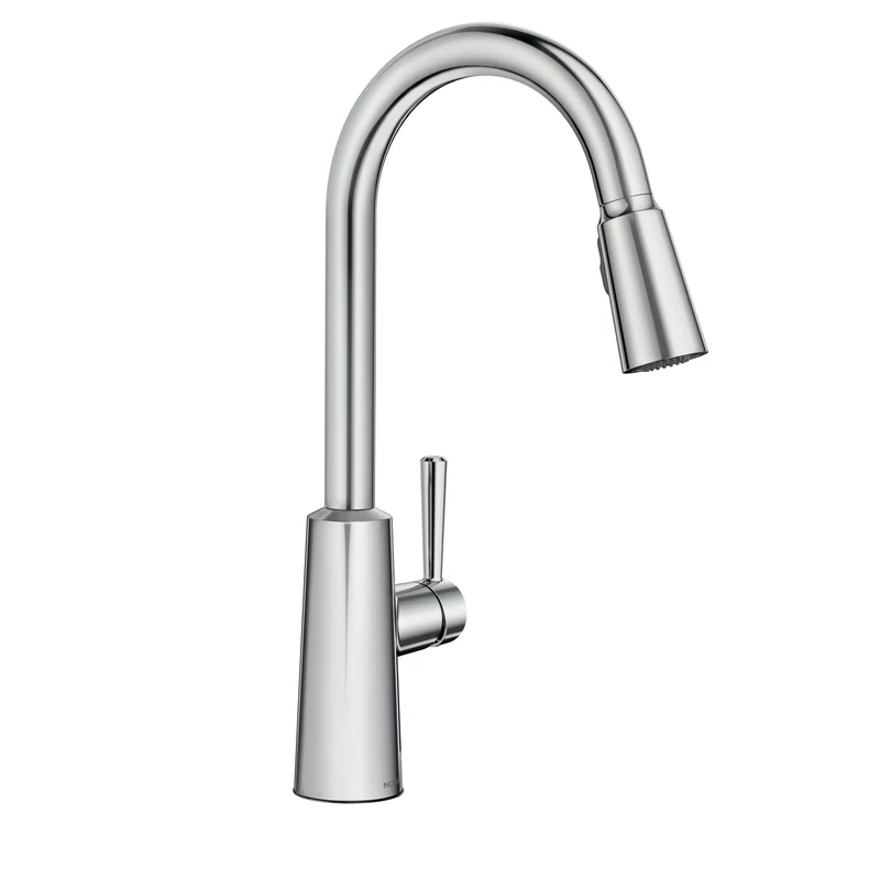 Moen 7402C Riley One-Handle Pulldown Kitchen Faucet Featuring Power Clean and Reflex, Chrome - Image 1
