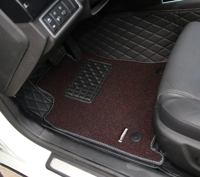 Worth-Mats Custom Fit Double Layer Full Coverage Floor Mat for Porsche Cayenne 2015 2016 -Black with Black Stitching - Image 1
