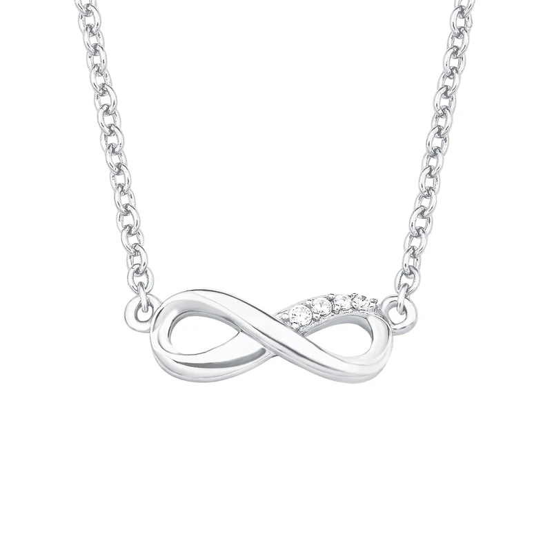 s.Oliver Chain with pendant Women Sets, with Zirconia synth., 40+5 cm, Silver, Infinity, Comes in jewelry gift box, 2017245 - Image 1
