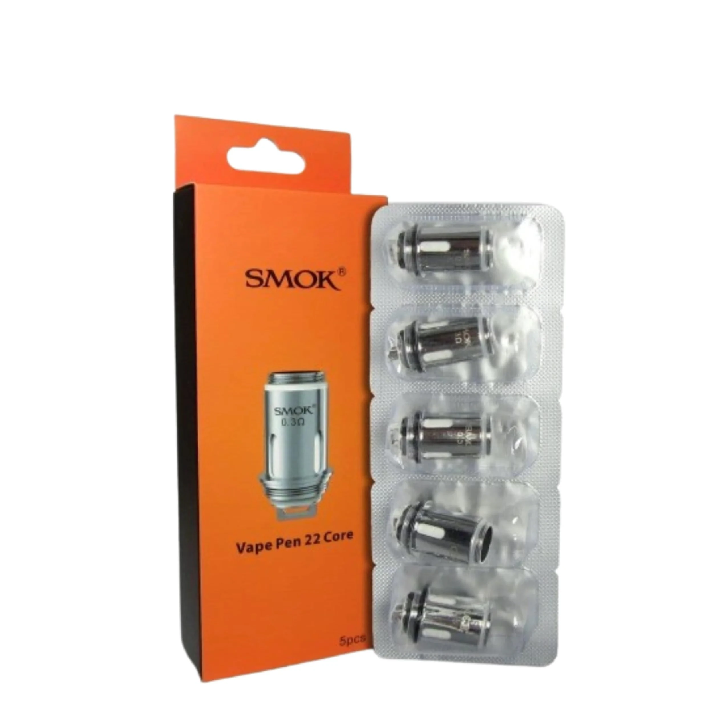 SMOK Vaping Pen Replacement Coils, 0.3 Ohm, Dual Core Coil, Pack of 5, Compatible with VapePen V2 Kit, SMOK Vaping Coils, No Nicotine
