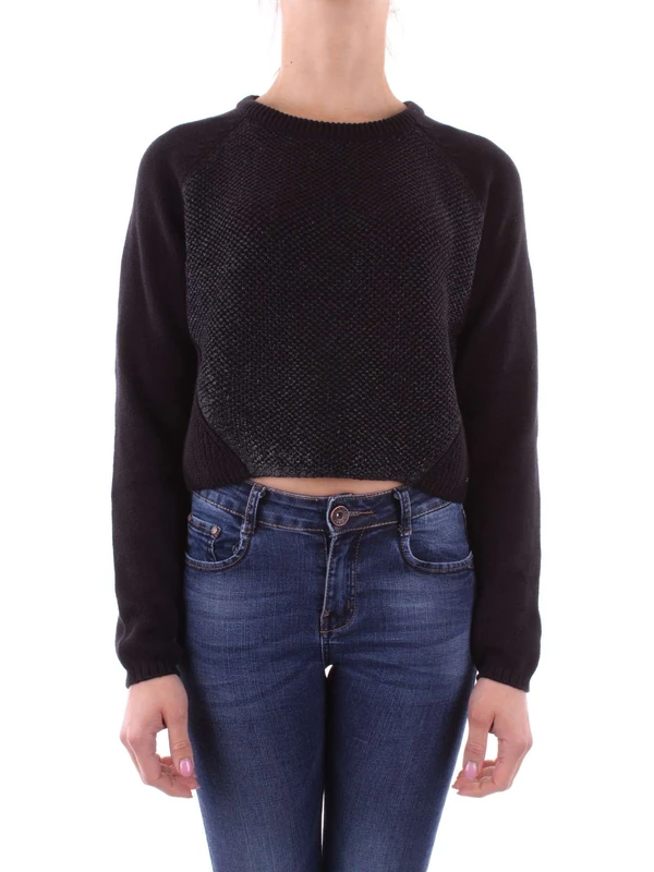 Calvin Klein Jeans Women's Seren Coated Cn Swea Jumper, Black (Ck Black 099), X-Small