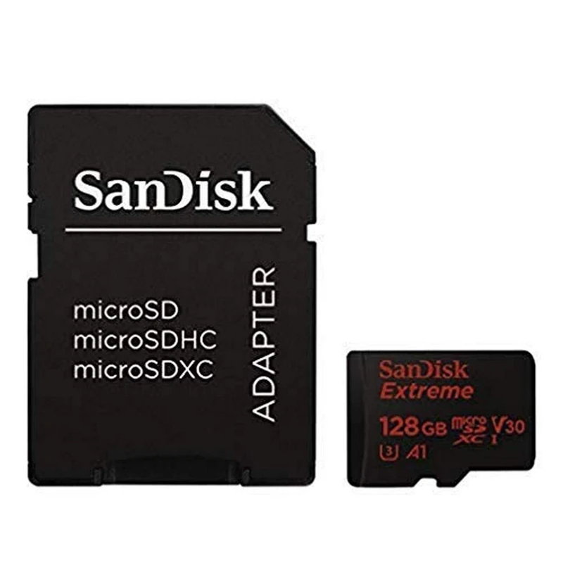 SanDisk Extreme 128GB microSDXC Memory Card + SD Adapter up to 100MB/s, Class 10, U3, V30, A1