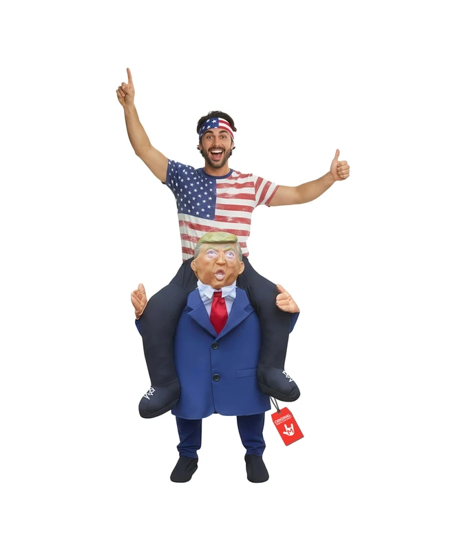 Morph Presidential Piggyback Costume, Piggy Back Costume Adult, Halloween Costumes Men, Funny Political Costumes - Image 1