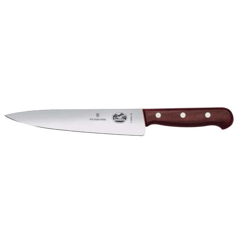 Victorinox Wood, Carving Knife, Extra Sharp Blade, Straight Edge, 19 cm, Noble Wooden Handle, Stainless Steel, Brown