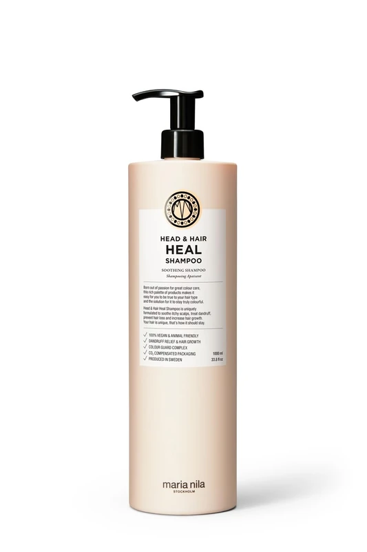Maria Nila Head & Hair Heal, Shampoo 1000 ml, Prevents Dandruff/Scalp Problems & Stimulates Hair Growth, 100% Vegan & Sulfate/Paraben free.