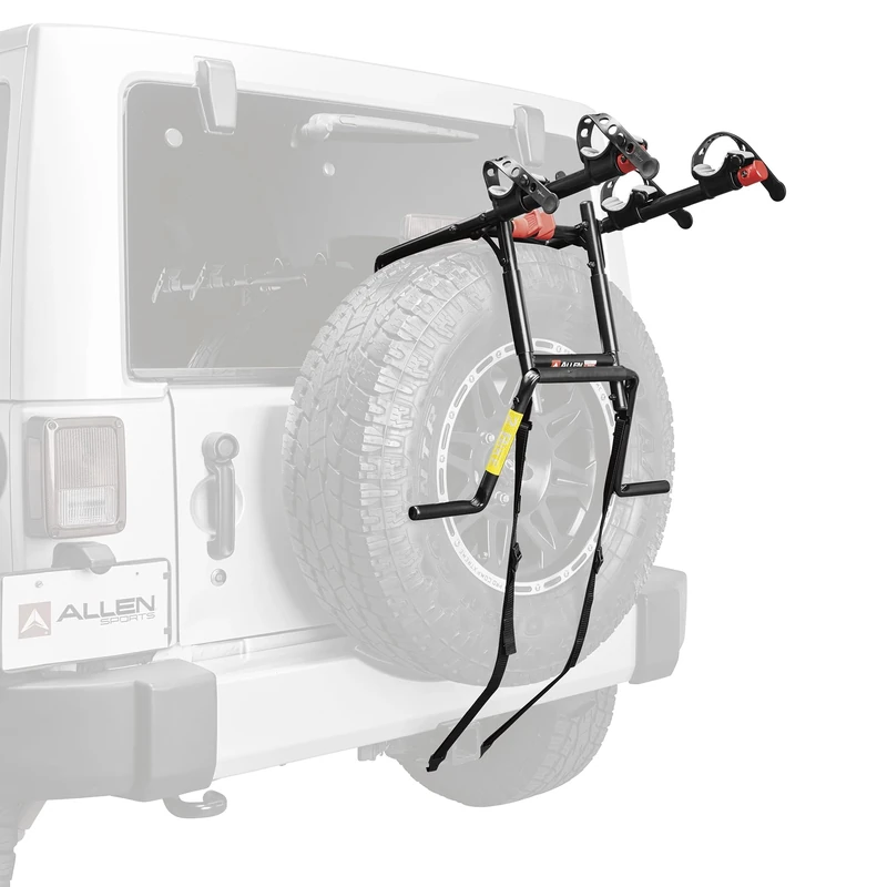 Allen Sports S302 Premier 2-Bike Spare Tire Mounted Carrier, Multi-coloured, 2 Bike