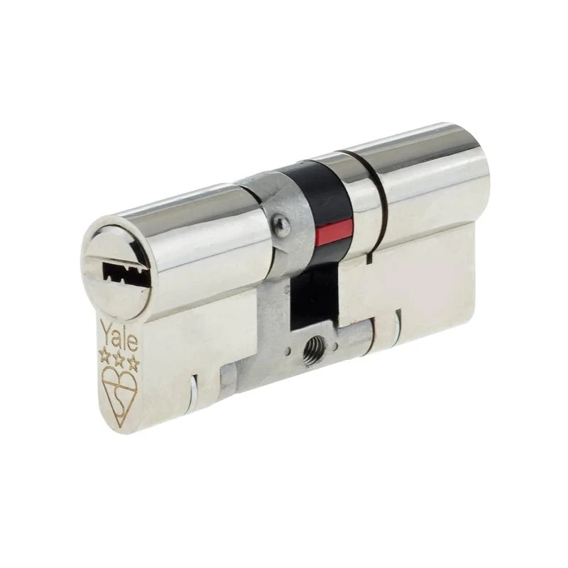 Yale Anti-Snap 3 Star Euro Double Cylinder, High Security, Nickel Finish, 35.45 (80 mm)