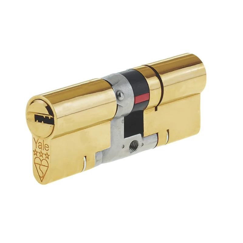Yale Anti-Snap 3 Star Euro Double Cylinder, High Security, Brass Finish, 45:50 (95 mm)