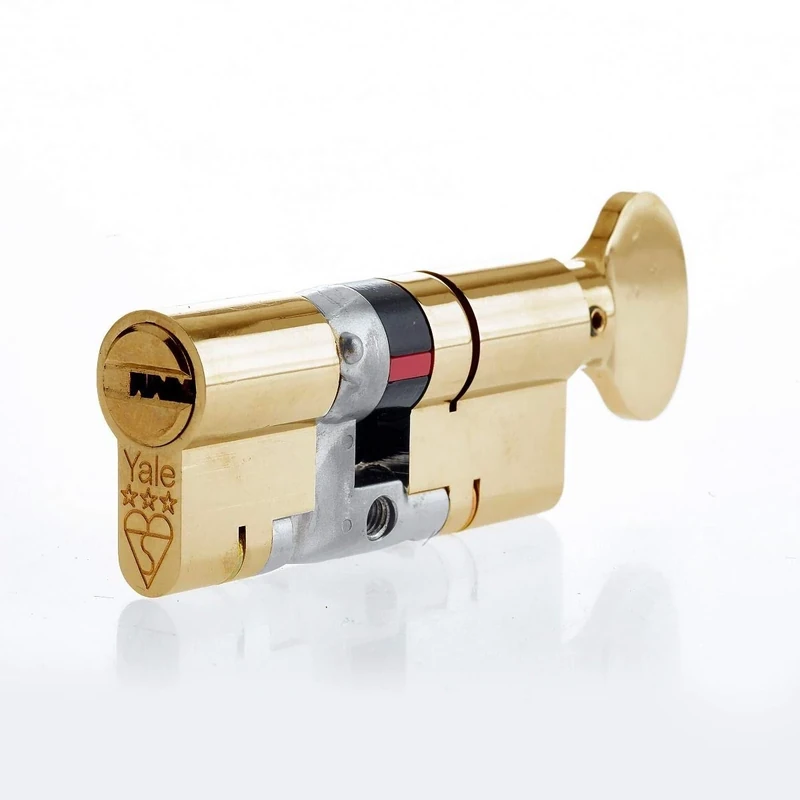 Yale B-YS3-4040BT Euro Thumbturn 3 Star Cylinder, 3 Keys Supplied, Maximum Security, Boxed, Suitable for All Door Types, 40:40 (80 mm), Brass Finish
