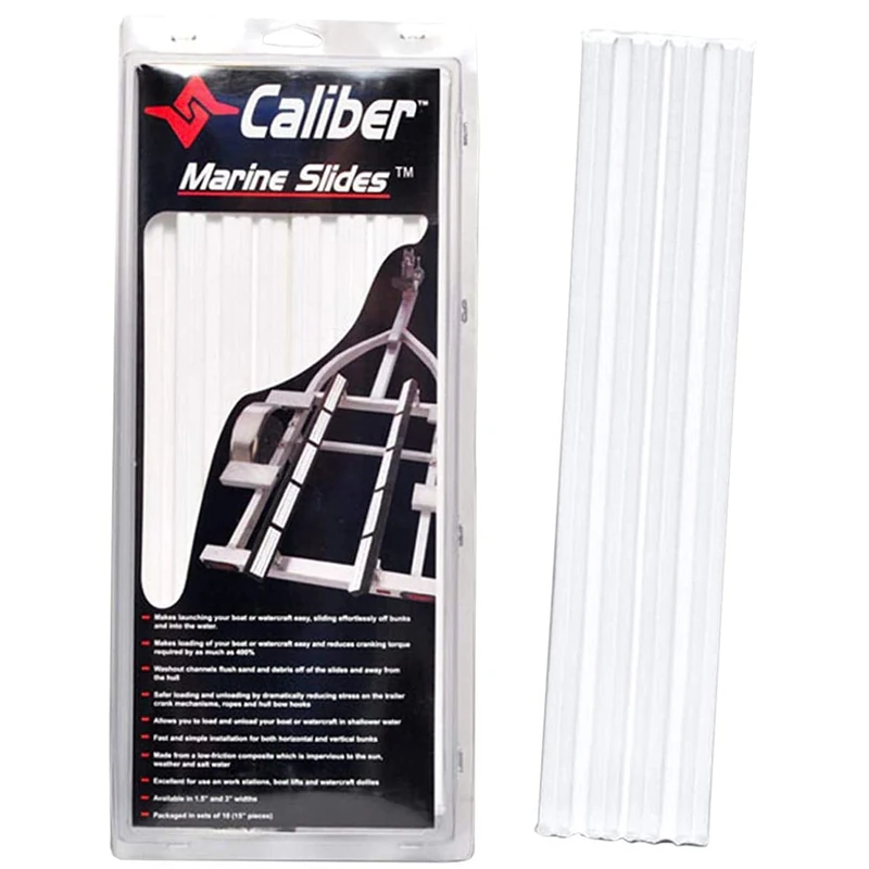 Caliber Marine Trailer Bunk Slides 23011, 3 x 15 inch, 10-Pack White