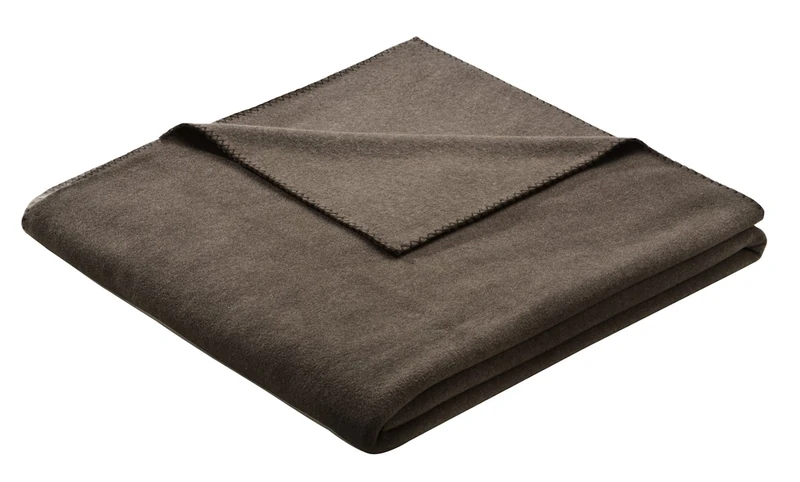 Biederlack Throw, Synthetic, Brown Plain, Single