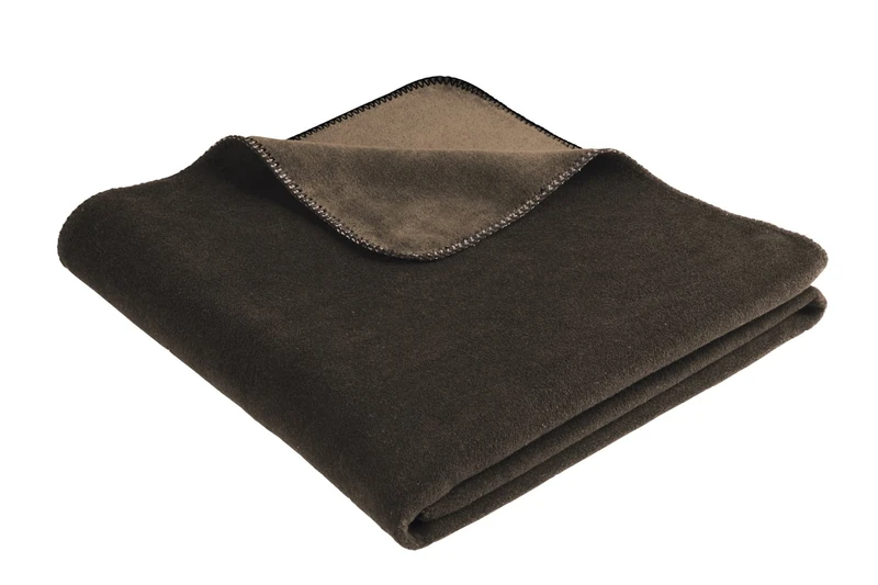 Biederlack Duo Throw, Cotton Blend, Ebony/Falcon, Single/49 x 37 x 12 cm