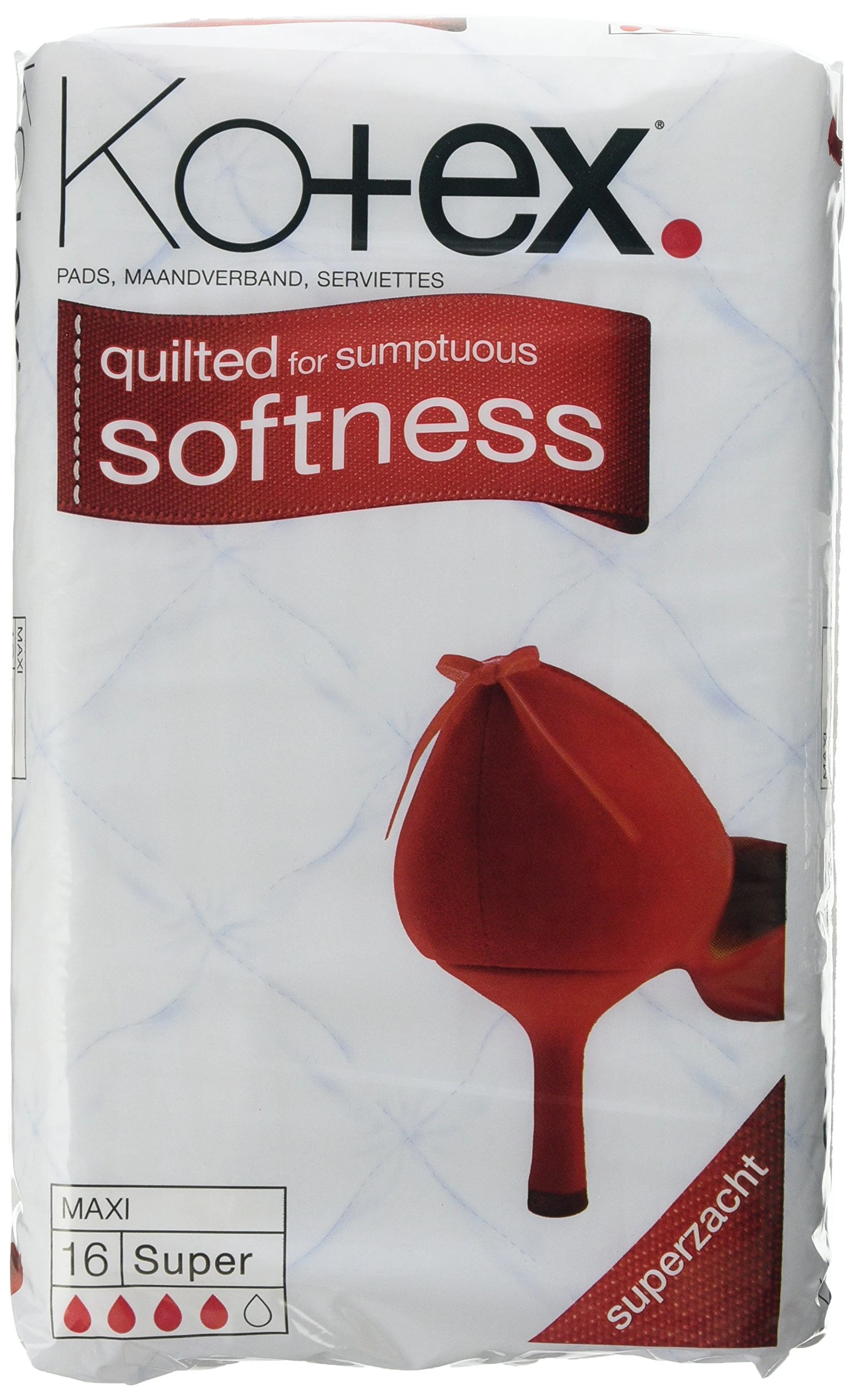 Kotex Maxi Super 16 Sanitary Towels, Pack of 5