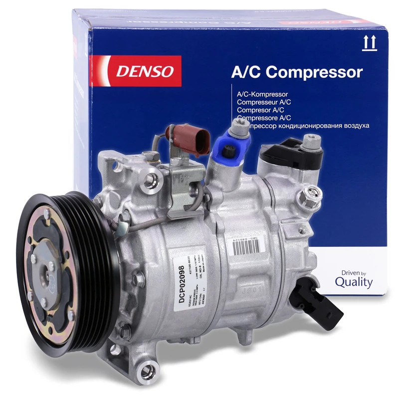DENSO A/C Compressor DCP02098 - OE-Quality Air Conditioning Compressor Replacement - Direct Fit Easy Install - Fits Audi - Image 1