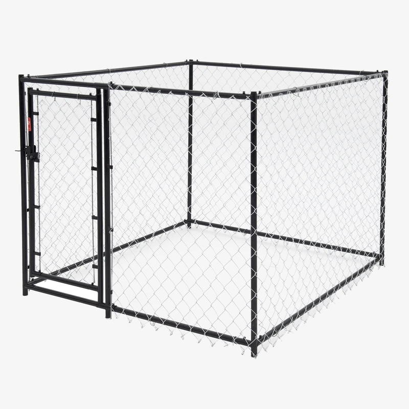 Jewett Cameron Outside Kennel Run with Roof – Lucky Dog Kennel with roof, Includes a roof Component made from steel Extended Legs and Powder-Coated Frame (152 cm x 152 cm x h 122 cm - Image 1