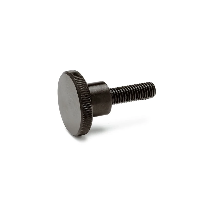 Ganter Standard Elements. High Knurled Thumb Screws DIN 464 Thread M3/Burnished Steel, Black, DIN 464-M3-6